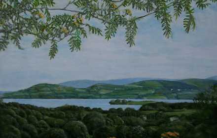 Lough Derg, view with Leaves. County Clare