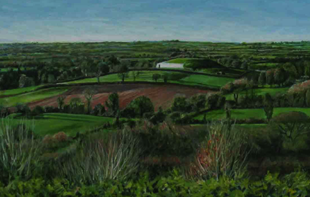 New Grange, view from Dowth. Brú na Boinne, County Meath,