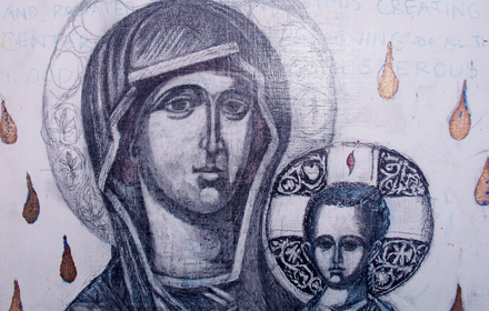 Silver Rain Madonna and Child.