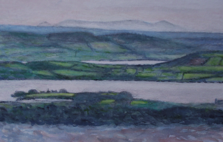 Holy Island and the Galtees from Bohatch. County Clare.